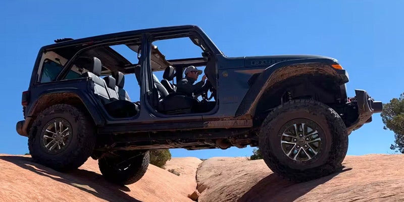 2024 Jeep Wrangler on large rocks