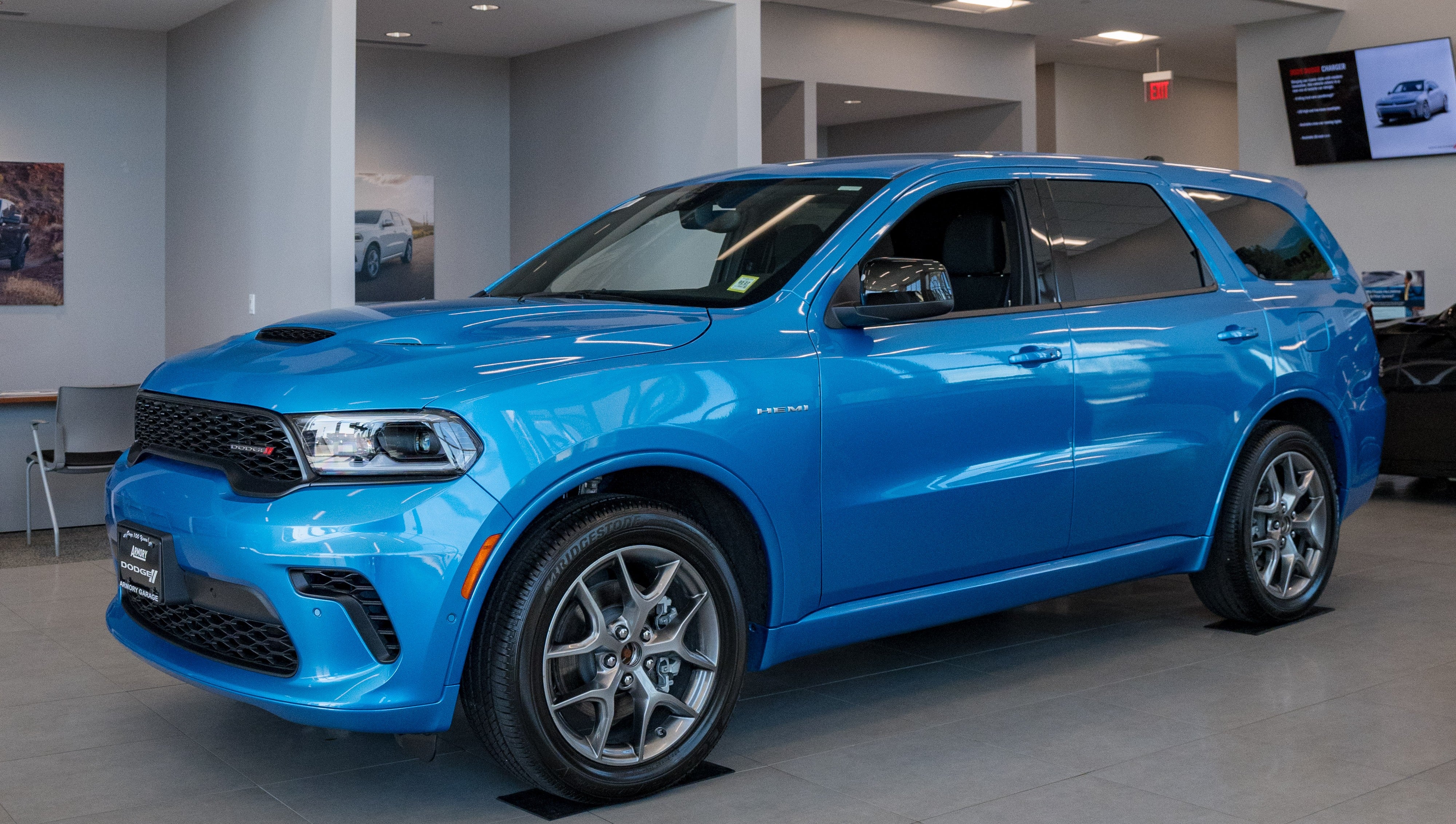 Blue Dodge Durango GT in the Albany CDJRF of Albany showroom